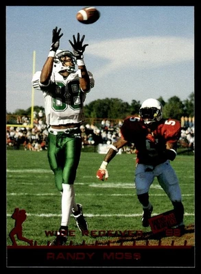 1998 Press Pass Red Randy Moss Rookie Marshall Thundering Herd #5 - Image 1 of 2