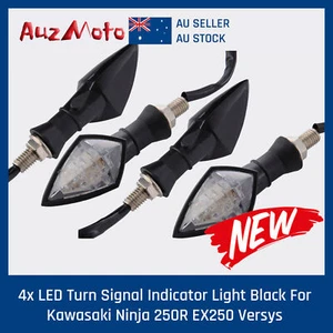 4x LED Turn Signal Indicator Light Black For Kawasaki Ninja 250R EX250 Versys - Picture 1 of 9