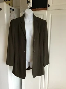 Pre-Owned Women’s Jones New York Blazer Size 8 Dark Green Mid-length - Picture 1 of 6