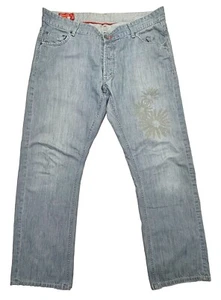 FACONNABLE Modele F41 Jeans Men's 38 Straight Leg FLORAL Iron On Button Fly EUC - Picture 1 of 12