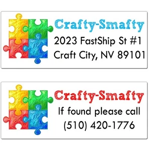 30 Autism Awareness Return Address Labels Stickers Puzzle Pieces Custom Printed - Bild 1 von 1