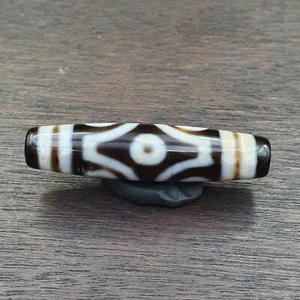 Amazing Pattern 6 Eyes Agate Tibetan Agate stone Dzi Bead Amulet - Picture 1 of 16