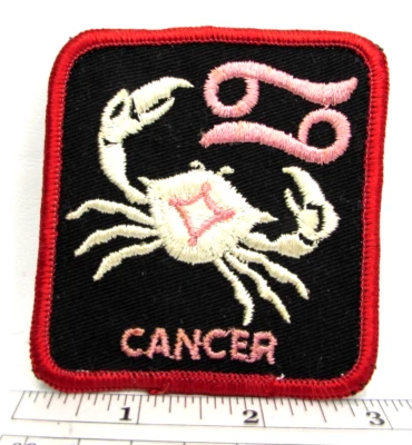 Vintage Cancer Crab Jacket Patch Badge Zodiac Astrology June 22 - July 22 - Image 1 of 3
