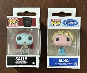 Funko Pocket Pop! SALLY Nightmare Before Christmas & ELSA Frozen - Portachiavi nuovo - Foto 1 di 6