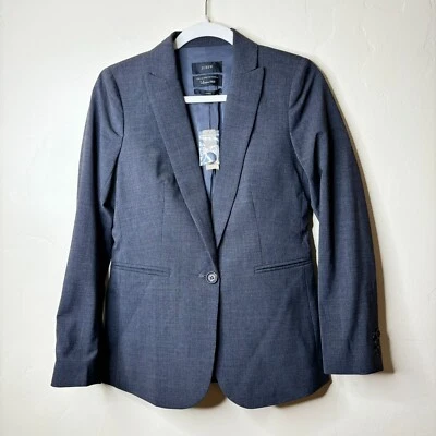 J. Blazer Crew Parke Talla 00 Gris Tollegno 1900 Lana Elástica Italiana Nuevo con Etiquetas Corpcore Foto 1 de 4