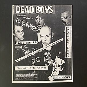 DEAD BOYS/WEIRDOS ~ Flyer 1982 8.5X11 Punk/KBD