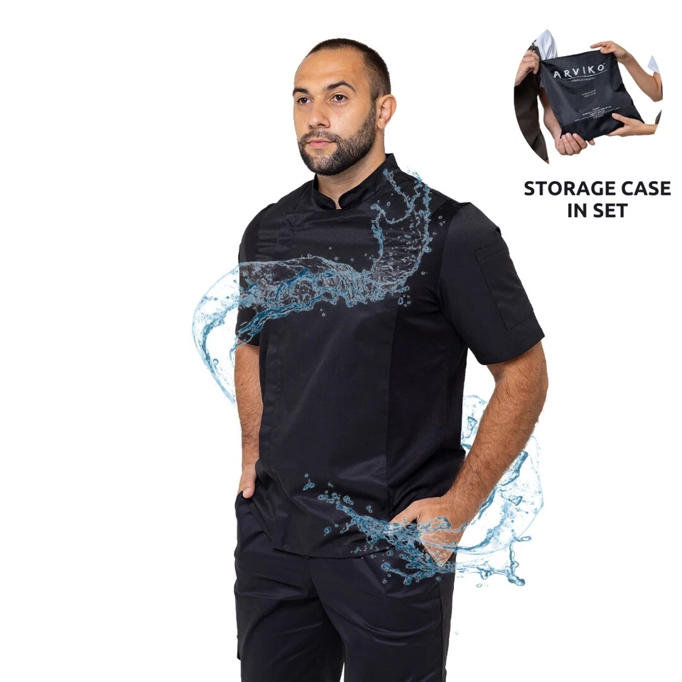 Abrigo de Chef ARVIKO Impermeable para Hombre con Bolsa Starage en Conjunto y Paneles Laterales de Malla Foto 1 de 1