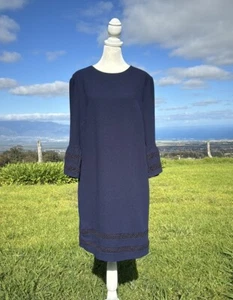 NWT Banana Republic Navy Sheath Knee length Dress  14 - Picture 1 of 7