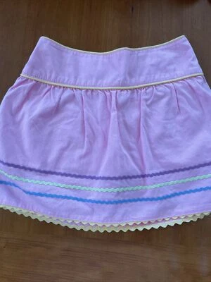 Talbots Niños NUEVO SIN ETIQUETAS Rosa Algodón Rickrack Falda Recortada Con Pantalones Cortos Adjuntos-2T Foto 1 de 4