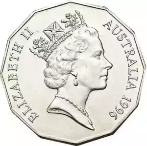 1996 AUSTRALIAN 50 CENT COIN - LOW MINTAGE in GOOD CONDITION - FREE POST⭐️ - Picture 1 of 3
