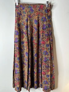 Graham & Gunn Mujer Vintage 34” Largo Años 80 Plisado 100% Seda Falda Forrada Talla 6 - Imagen 1 de 8