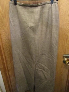 WOMENS CANVASBACKS 96% WOOL LINED BEIGE HERRINGBONE SKIRT SIZE 10 LENGTH 37" - Picture 1 of 4