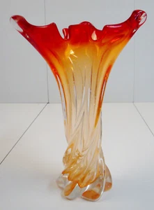 Vintage MURANO Italy Design Glas Zipfelvase Glasvase Vase Sommerso Glass 1960/70 - Bild 1 von 8