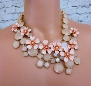 AUTHENTISCHE J CREW JUWELENBESETZTE SEEROSE HALSKETTE NEU MIT ETIKETT #G3335 IN VERKAUF PINK - Bild 1 von 5