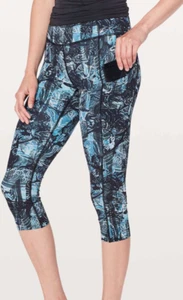 Lululemon Fast Crops II 19" Eternal Wave Starlight Negro Azul Talla 4 - Imagen 1 de 7