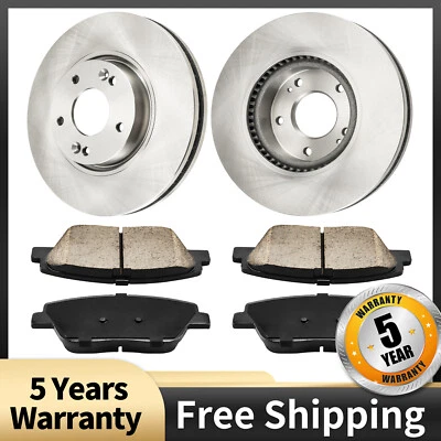 Front Disc Rotors + Brake Pads For Hyundai Sonata 2011-2015 Kia Optima 2011-2016 - Image 1 of 4