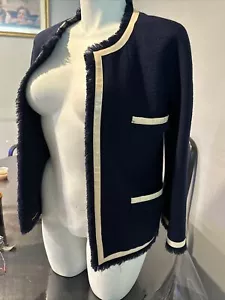 Chanel Boutique Vintage F/W 1991 Navy Midnight Blue Jacket Size M Model 21334 - Picture 1 of 24