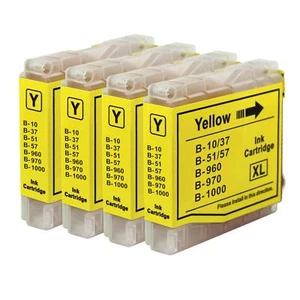 4 Tintenpatronen gelb kompatibel mit Brother DCP-157C, DCP-750CN, MFC-235C - Bild 1 von 4