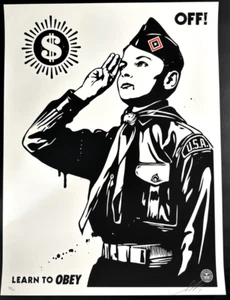 A - Shepard Fairey - Learn to Obey - Off - Wasted Years - 2014 - # 181/450 - Picture 1 of 3