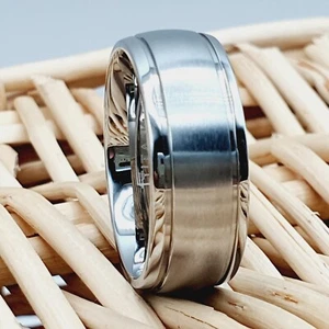 Titanium Men’s Wedding Ring Modern Engagement Band Stylish Titanium Ring - Picture 1 of 8