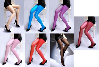 # Robuste sexy Nylon Strumpfhose Öl Effekt mit offenem Schritt Strümpfe Stocking - Bild 1 von 2