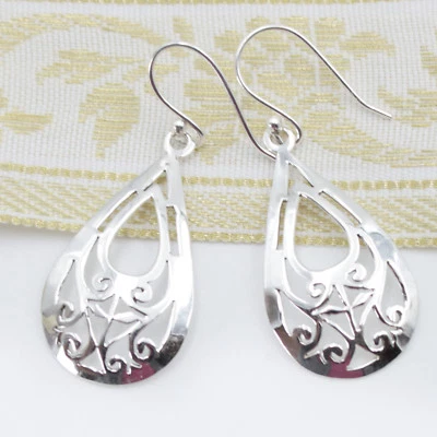 Orecchini Pendenti Argento Sterling 925 Donna Gocce Elegante Tr - Immagine 1 di 2