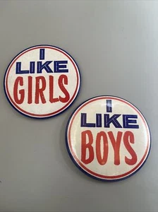 2 Vintage LGBTQ Movement 1960's Political Pin Buttons Protest Pinbacks - Picture 1 of 3