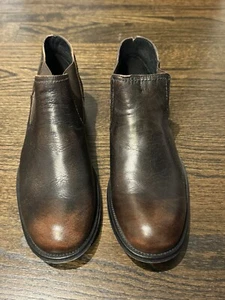 NWT Robert Wayne Maple Brown Leather Low Ankle Chelsea Boots Shoes Men's US 10 D - Picture 1 of 5