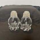 Shakers en verre chandelier transparent sel et poivre avec couvercles en plastique 3"