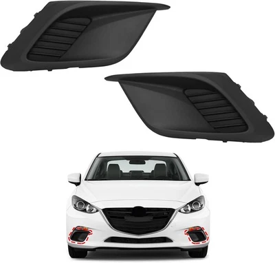 🌟Para 2014-2016 Mazda 3 capas de farol de neblina de para-choque dianteiro texturizadas lado direito e esquerdo - Imagem 1 de 4