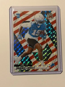 2025 Mosaic Football #363 Dominic Lovett RC Red & White Stripe Prizm Lions - Bild 1 von 2