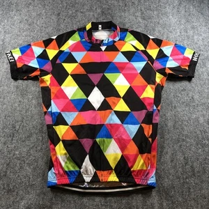 Camiseta deportiva de ciclismo Wolfkei XL multicolor geométrica manga corta calce de carrera camisa para hombre - Imagen 1 de 9