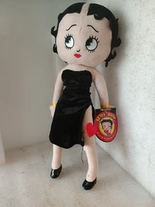 Betty Boop Plush Doll Stuffed Kelly Toy Black Dress 15" Heart On Leg With Tag - Picture 1 of 5