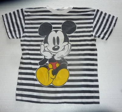 Vintage 90’s Mickey Mouse Striped Double Sided Tshirt Adult XL Disney Unisex C39 - Image 1 of 3