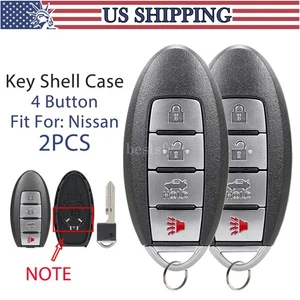 2 Repuestos para Nissan Sentra 2007-2012 Mando a Distancia Coche Llavero Estuche Carcasa 4 Botones - Imagen 1 de 8