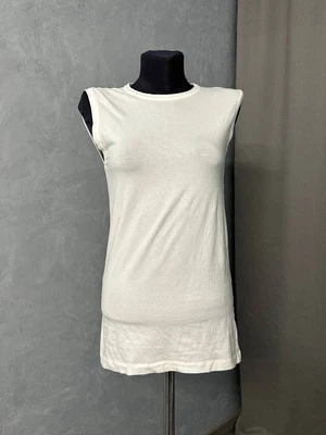 Camiseta Regata Feminina Brunello Cucinelli Algodão Branco Tamanho M Itália - Imagem 1 de 4