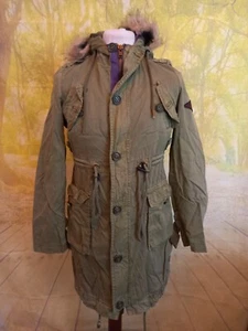 Superdry Everest Parka Jacke S Grün Baumwolle Polyester UK Damen Gr. Small - Bild 1 von 11