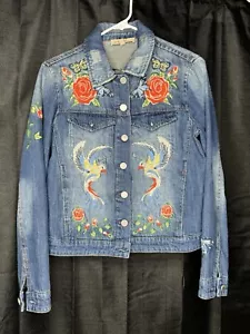 Giacca donna Philosophy Denim rosa fiore taglia S ricamata - Foto 1 di 7