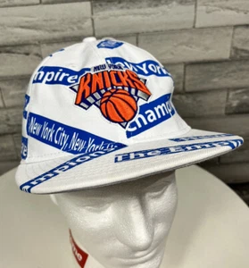 New York Knicks Hat Cap New Era Snap Back All Over Print White 9Fifty White - Picture 1 of 9