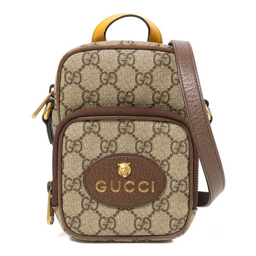GUCCI GG Neo Zaino Vintage Zaino Marrone PVC Rivestito Tela 658556