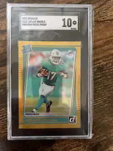 Jaylen Waddle Donruss Rated Premium Press Proof Rookie SGC 10 - Picture 1 of 2