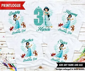 Jasmine birthday shirt, Jasmine birthday outfit, Jasmine Birthday Family Shirt - Picture 1 of 5