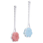  2 Pcs Bath Back Long Handle for Shower Silicone Brush Scrubber