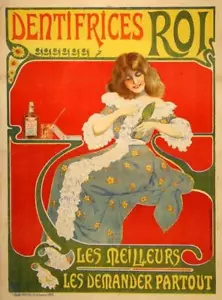 Dentifrices Roi 1890er Zahnpasta original französisches Poster AUF LEINEN Zahnarzt Poster - Bild 1 von 1