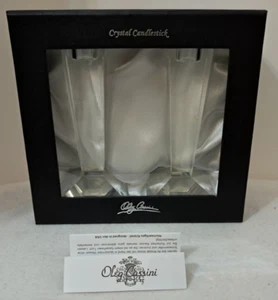 Oleg Cassini Alanna Crystal Candlesticks 6" Set Of 2 Signed Candle Holders NIB - Picture 1 of 3