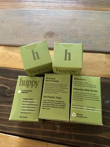 Lot of 5 Toothpaste Tablets Huppy Peppermint Refillable Tins Each 62 Count - Picture 1 of 4