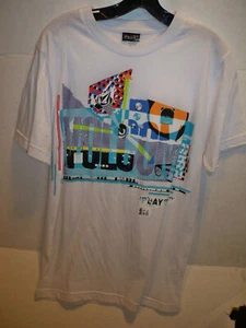 VOLCOM MEN'S GUYS WHITE GEOMETRIC RECORD DESIGN TEE T SHIRT NEW $28 - Picture 1 of 1