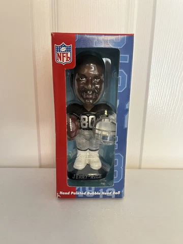 Jerry Rice Oakland Raiders Genuine Hand Painted Bobblehead New In Box Cover