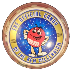M & M The Offical Candy of The New Millennium Limited Ed Round Candy Dispenser - Picture 1 of 3