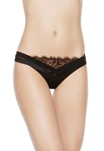 La Perla Black Label MERVEILLE Black Lace Silk Blend Thong - L - Picture 1 of 6